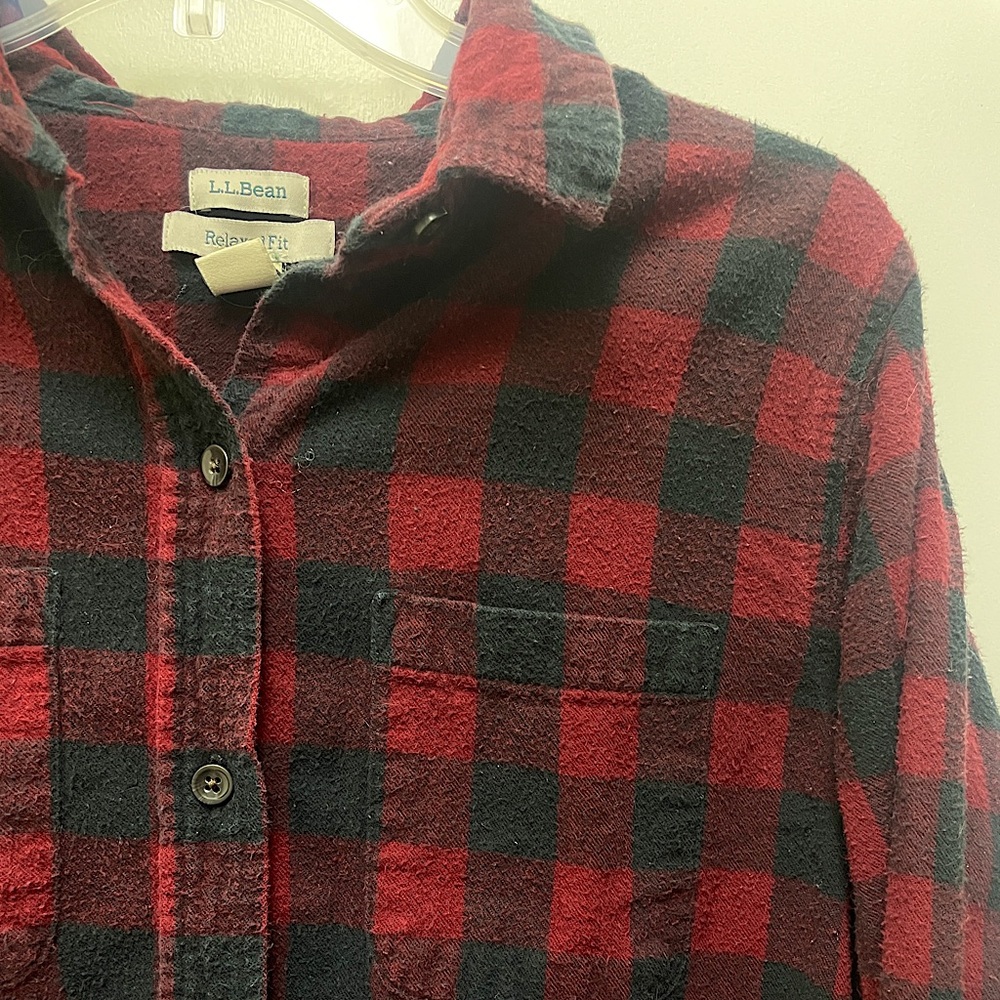 L.L. Bean Red and Black Checkered Shirt